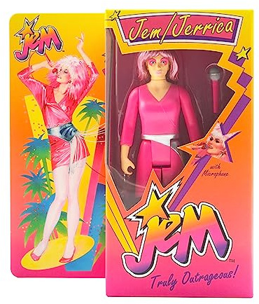 Super7 Jem and The Holograms Jem (Neon Retro Box) 3 3/4-Inch Reaction Figure