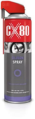 CX80 | Silikon Spray – farbloser Schmierstoff für Kunststoff, Gummi und Metall, NSF-zertifiziert, antiadhäsiv, schmutzabweisend, temperaturbeständig bis +230 °C | DuoSpray, 500 ml
