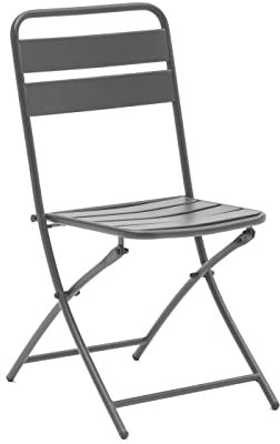 Dehner Klappstuhl Oslo, Gartenstuhl, 85 x 42 x 50 cm, pulverbeschichteter Stahl, anthrazit