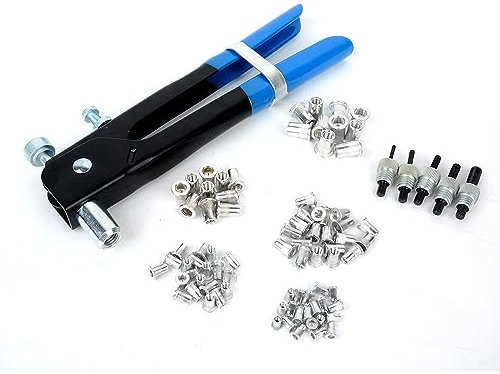 86-teiliges Nietmuttern-Set, M3/M4/M5/M6/M8, robuste Blindnietmuttern, Dorn, Nietzange mit Koffer für die Reparatur von Blindnieten
