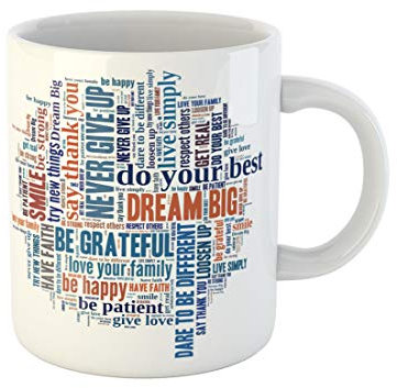 501 Tazas De Café 330Ml, La Familia Sueña En Grande Con Palabras Positivas En Un Collage Que Nunca Dan Tazas De Té Moderna Tazas De Vajilla, Para Cumpleaños, Cocina