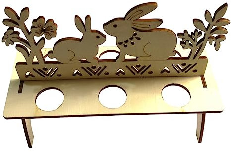 Cabilock hölzern Holzschnitzereien aus Holz Osterdekoration basteln ostern osterbasteln Osterbaumschmuck unfertige Holzausschnitte Holzschnitzen Regal Dekorationen Bambus