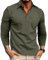 Poloshirt Herren Langarm Polo Shirt Langarmshirt Baumwolle T Shirt Herren Grün