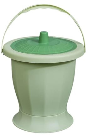 MagiDeal Seau de chambre de crachoir, pichet de nuit d'urinoir avec couvercle, pot de chambre de seau, bouteille d'urinoir de pot pour enfants adultes, Vert avec anneau