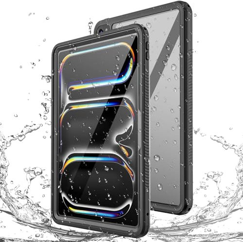Miimall Coque étanche pour iPad Pro 11 2024, protection d'écran intégrée, couverture complète à 360°, coque de protection sous-marine fine et résistante aux chocs pour iPad Pro 11, noir
