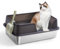 XL Stainless Steel Cat Litter Box, Large Cat Litter Tray with High Sides Anti Leakage, Odor Control, Metal Litter Box with Anti-slip Bottom, Easy Cleaning Kitten Litter Tray for Cats, Black