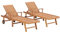 Iiaky Tumbonas 2 Unidades de Madera Maciza de Teca Tumbona Jardin Tumbonas Piscina