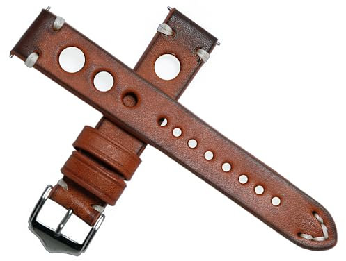 Dcasmo group 20 mm Herren Lederarmband Retro Vintage Braun Braun 20 mm Retro