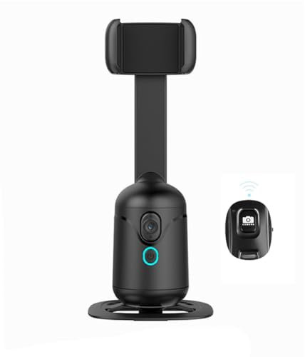 Qussedser Smart AI Gimbal Auto Face Tracking Treppiede, Rotazione a 360° con e Controllo Gesti per Registrazione Video, Vlog