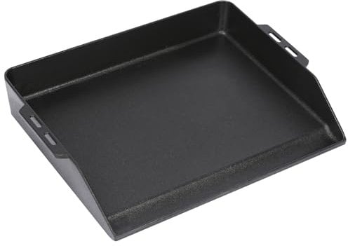 Denmay 48 x 36 cm, piastra universale in ghisa per barbecue a gas, forno e fornello, griglia per RÖSLE VIDERO, Weber, CharBroil, Enders, Campingaz, Tepro e molto altro ancora, con grondaia integrata