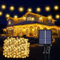 Solar Lichterkette Aussen Wetterfest, 200 LED 3M+ 24M 8 Modi IP65 Warmweiß Solarlichterkette aussen Wetterfest Solar Lampions Kristallkugeln für Balkon Deko Terrassen Garten Weihnachten Partys Zuhause