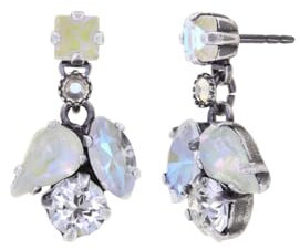Konplott Ohrringe-Stecker baumelnd Ballroom mit Glaskristall-Steinen silver red (weiß)