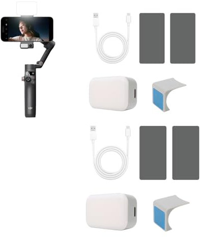 TEHAOUU Magnetic Fill Light Compatible with DJI Osmo Mobile 7/6/5 Smartphone Gimbal Stabilizer Fill Light Accessories (2)
