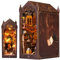 DIY Book Nook Kit de Maison de Poupées Miniatures en Bois,Maison a Construire avec Meubles et lumière LED, DIY Miniature House Cadeau de Bricolage pour Adultes Enfant(Bibliothèque)