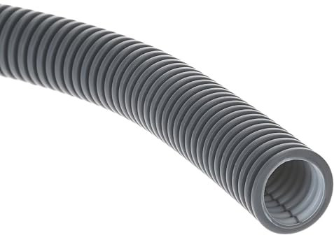 Kalitec - Tubo ondulado eléctrico Kalitec de 10 m, 750 N, NW 32, AD 32 mm ID 24,4 mm, color gris, ignífugo, para interior, exterior, tendido en tierra, hormigón, a prueba de golpes, resistente a la