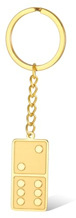 SIPURIS Domino-Schlüsselanhänger, Kartenanhänger, Spielnummern, Mini-Spielzeug-Anhänger, Schmuck für Damen und Herren