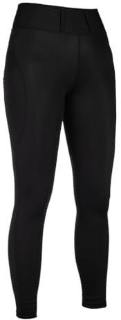 HKM Damen Jil High Waist Silikon-Vollbesatz Reitleggings, Schwarz, 48