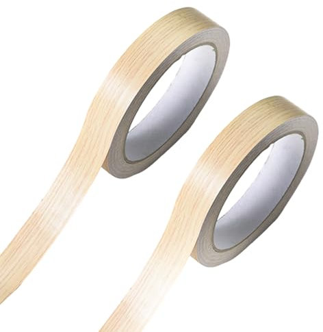 18mm Melamine Edge Banding Tape Self-Adhesive Wood Veneer Trim Edging Strips for Furniture Cabinets Shelves Worktop Desk Panels DIY Restoration No Ironing Secure Hold Oak Finish (10 Metre Roll x 2)