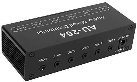 Fdit Stereo Audio Preamplifier Headphone Amplifier 4-way Output 3.5 Mm for Music Control