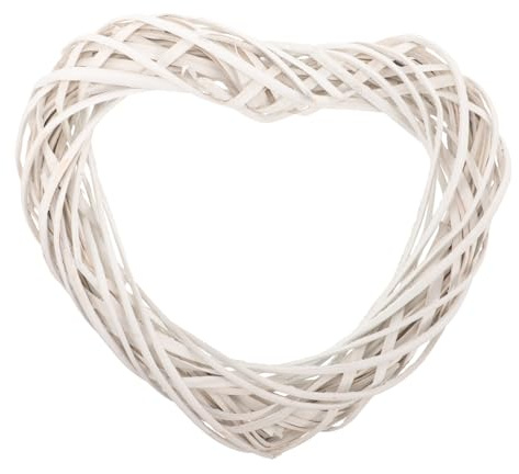 Angoily Heart Shaped Rattan Wreath Frame DIY Craft Vine Wreath Base for Wedding Home Decor Smooth Surface Handwoven Material