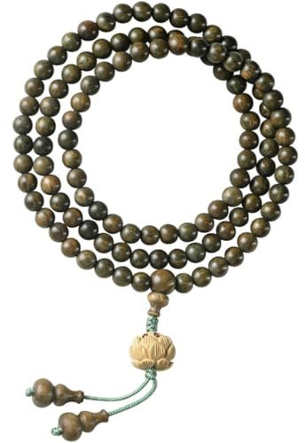 JECOMPRIS Bracelet Bouddhiste Style Chic Multiple Tours 108 Perles en Bois de Santal pour Homme et Femme Cadeau Anniversaire ou Anniversaire de Naissance