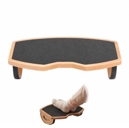 Ergonomische Fußstütze Holz unterm Schreibtisch rutschfeste Fußbank druckentlastende Fußablage multifunktionales Balancebrett Fitnessgerät Homeoffice Büro Zubehör für bessere Sitzhaltung