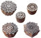 Abstrakt Motif Mandala und Runden Holz Blöcke Stempel (Set von 5)