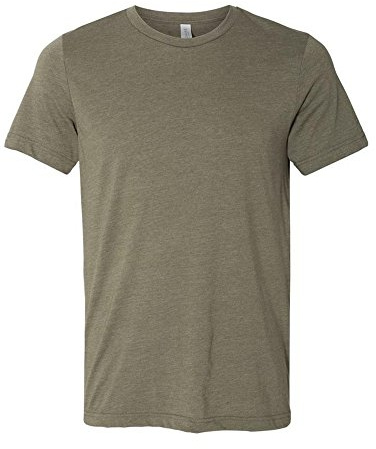 Canvas Mens Triblend Crew Neck Plain Short Sleeve T-Shirt (M) (Olive Triblend)