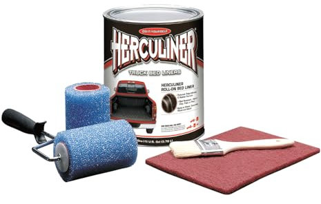 horntools Herculiner 1,8m2 Kit - Unterbodenschutz Schwarz - Strapazierfähige, rutschfeste Schutzfarbe im Set - Auto-Beschichtung - Ladeflächenbeschichtung - Rostschutzmittel