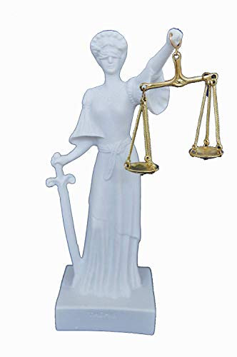 Estia Creations Themis Skulptur Göttin der Gerechtigkeit Themida Artefakt Alabaster Statue