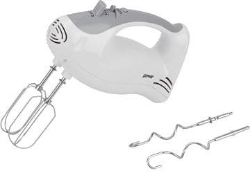 Zephir, Mixer da Cucina, 5 Velocità con Turbo, 2 Set di Fruste e Ganci Impastatori in Acciaio in Dotazione, Blocco di Sicurezza, Potenza 250W