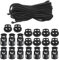 20 STÜCKE Kunststoffschnurschlösser & elastische Bungee-Nylon-Schockschnur 5/32 50 ft Längen, DaKuan 10 STÜCKE Sing-Hole, 10 STÜCKE Double-Hole (Schwarz) End Spring