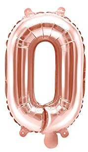 Palloncino FOIL MYLAR ROSA GOLD lettera O cm 35