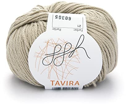 ggh Tavira - 100% Baumwolle - Lauflänge 80m auf 50g - Nadelstärke 4-5 - Wolle zum Stricken oder Häkeln geeignet - Farbe 021 - Sand