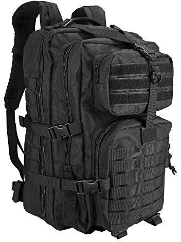 ProCase 42L Militär Taktischer Rucksack Große Kapazität 3 Tage Wasserdicht US Cooper Armee Assault Pack Go Bag Trekking Wandernrucksack für Camping Jagd Angeln Outdoor Aktivitäten Sports - Schwarz