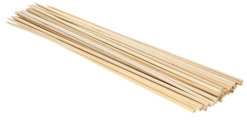 Utoolmart Pinchos de bambú natural para barbacoa, 35 cm de longitud y 4 mm de diámetro, palos de madera natural para barbacoa, brocheta, parrilla, barbacoa, 1 juego (aproximadamente 55 piezas)