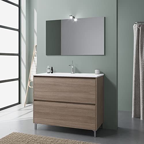 Kiamami Valentina Mobile con lavabo a terra 100 cm quercia | Laguna