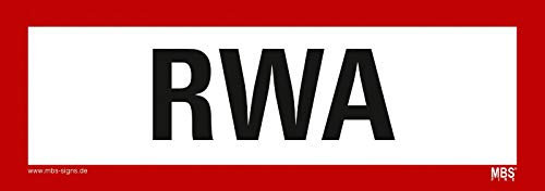 Aufkleber Schild RWA selbstklebend Hinweisschild Warnaufkleber Warnhinweis 21x7,4cm Made in Germany by MBS-SIGNS