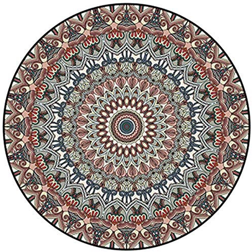 Nicole Knupfer Mandala Runde Teppich Tapisserie Strand Tischdecke Beach Handtuch im Boho-Stil (E,Durchmesser 40CM)