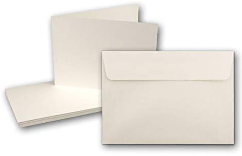 FarbenFroh by GUSTAV NEUSER 50x DIN A6 Faltkarten Set- Naturweiß - Doppelkarten querdoppelt inkl. Umschlag mit Haftklebung - 10,5 x 14,8 cm - DIN A6 / C6