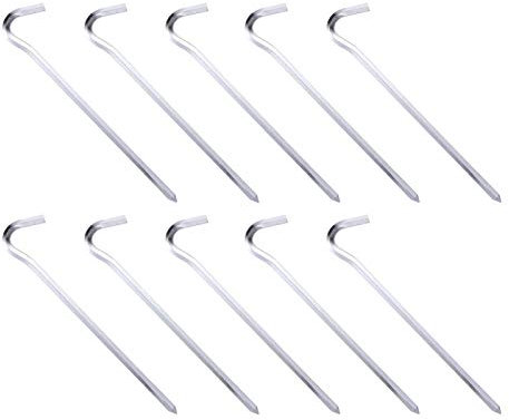 BESPORTBLE 10pièces Lot de Piquets De Tente De Sol pour Camping Et Randonnée Forme De Point Interrogation Résistants Et Légers