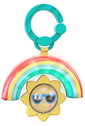 Bright Starts Sun Shaker Shake & Glow Baby Activity Toy - Musical Light Up Infant Toy, Take Along for Ages 3 Months+