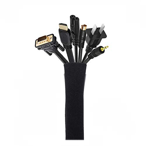 Neoprene Cable Management Sleeves with Zipper, Cable Management Organizer Cable Cord Wire Cover Hider Sleeves for TV Computer Audio