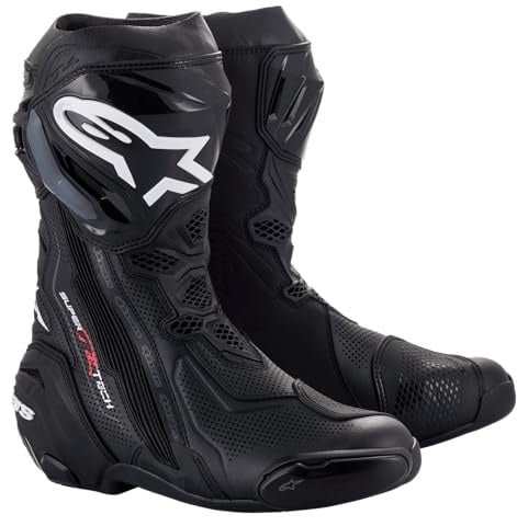 Alpinestars Supertech R Vented Stivali moto, nero, 42