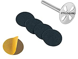 STALEKS Pododisc pedicura + 5 recambios lima 180 grit Uso Profesional Domestico Acero Inoxidable (PDset-15)