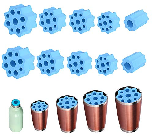 10PCS Cup Turner Foam Tumbler Spinner Tumbler Insert Foam Cup Spinner Sponge for 10oz to 40oz Tumblers Cups Water Bottles Work with 1/2 Inch PVC Pipe (Blue)