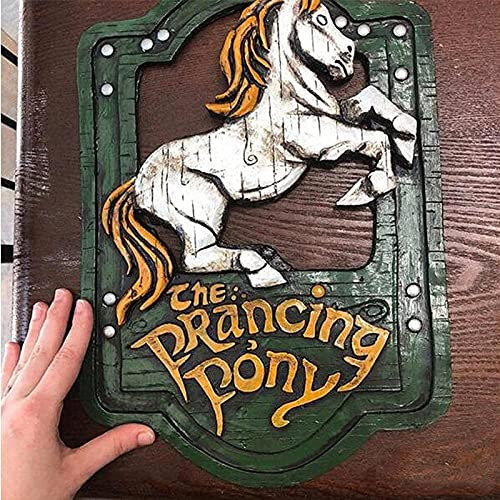 WENLIANG Herr Der Ringe Das TäNzelnde Pony Und Der GrüNe Drache Pub-Schilder-Set, Handgemachtes Dekoratives Schild, Pub Home Business Office Schild (A)