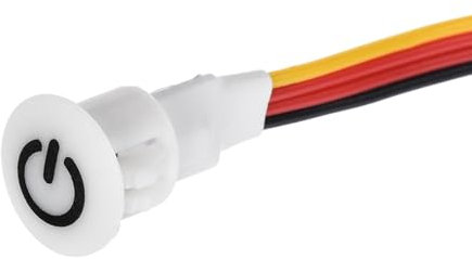sourcing map DC 12V Touch Dimmer Interruttore 10mm Diametro Snap-in Mount Bianco per Luci LED Striscia Luci