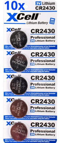 50er Set CR2430 Lithium-Knopfzelle 3V / 290mAh (10x5er Pack) Lithium Hochleistungs- Batterie für professionelle Anwendungen