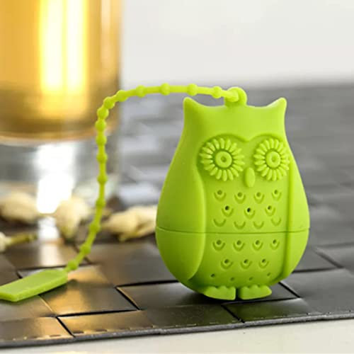 WSLWJH Tea Filter Cute Owl Tea Infuser Silicone Tea Bag Loose Leaf Tea Strainer Silicone Animal Cartoon Infusers Filter Herbal Tea Accessories